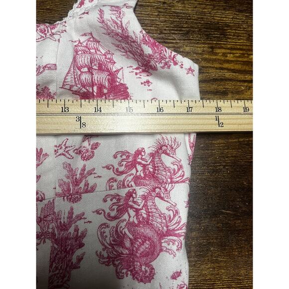 Avec Les Filles Dress Womens 14 Linen Blend Sea Print Mermaid Nautical Summer - Picture 14 of 16